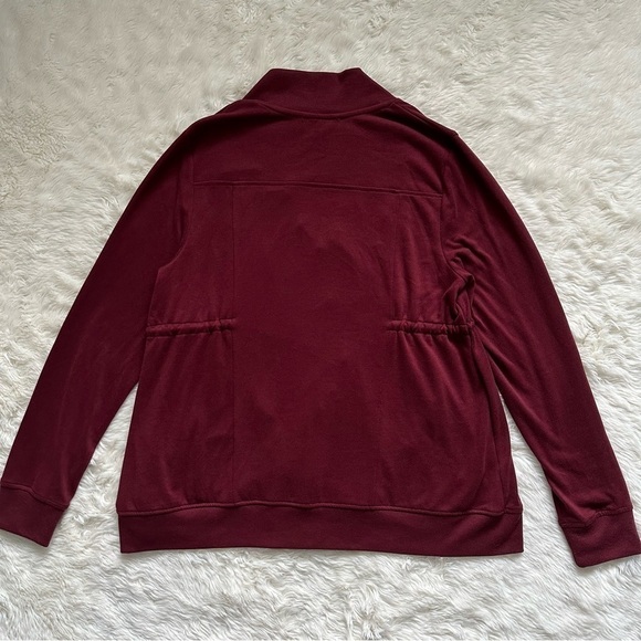 All Saints Jacket Gina Drape Open Front Long Sleeve Burgundy Oxblood Red 8 - Picture 4 of 12